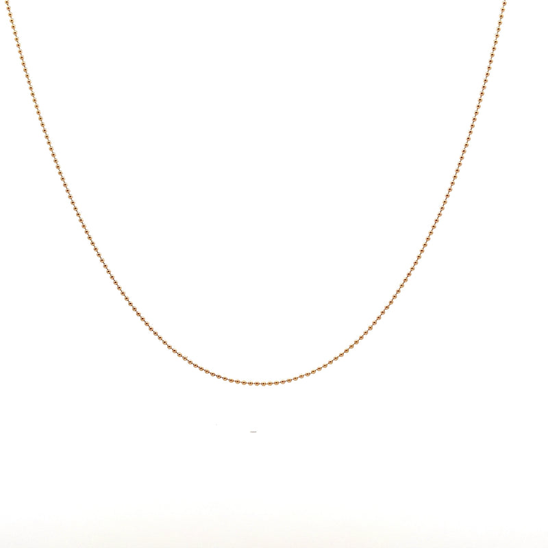 14K YG Bead Chain 18" 1.2 mm