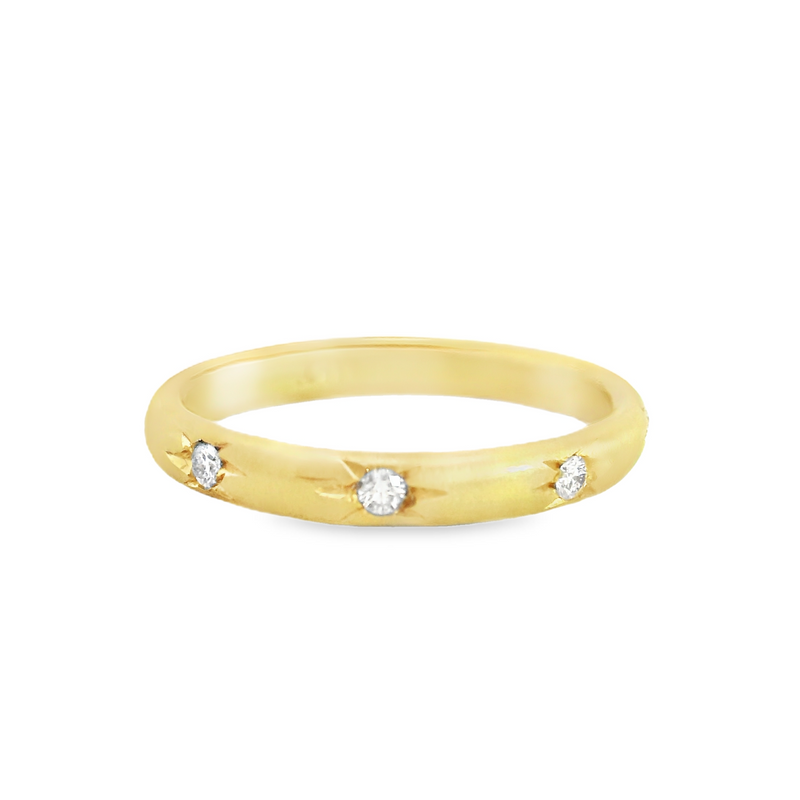 14K YG Diamond Band