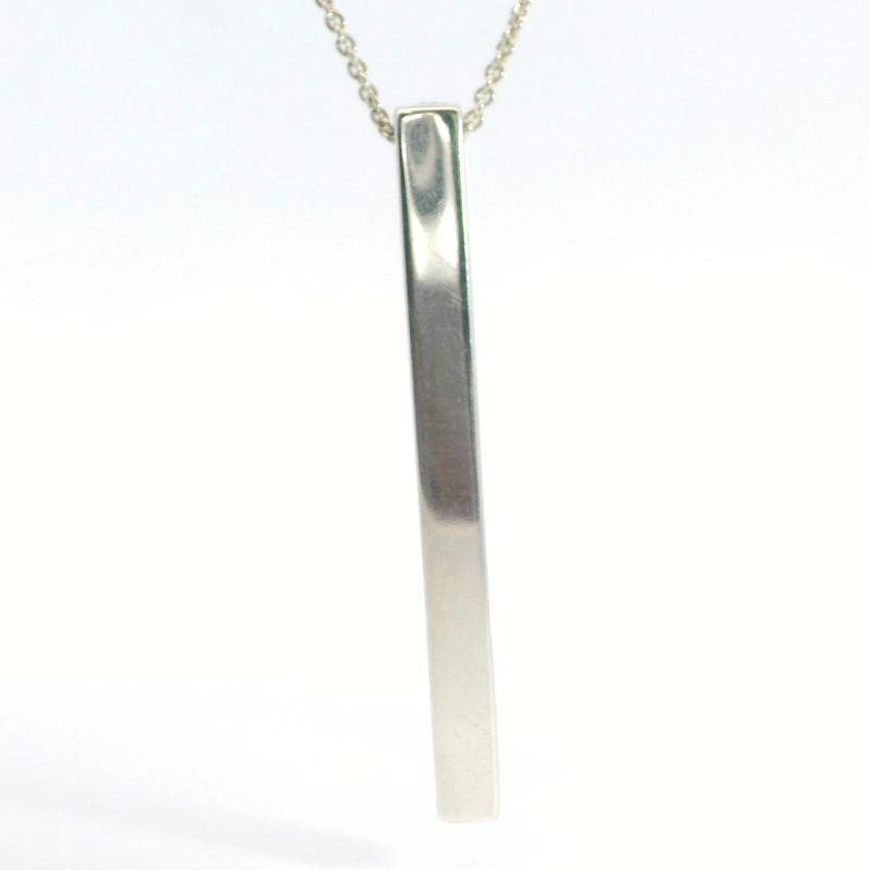 Sterling Silver Drop Diamond Pendant