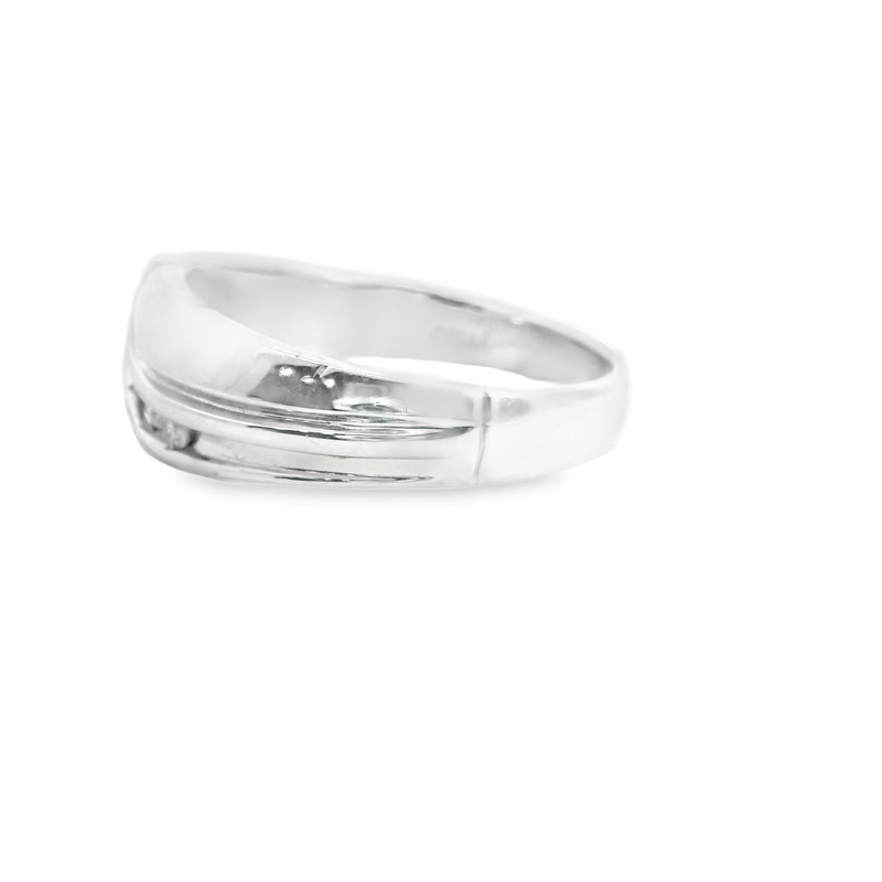 14K WG DIAMOND MENS BAND