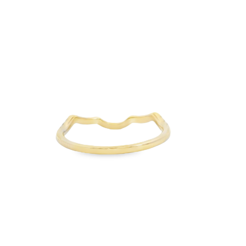 14K YG Curved Diamond Band