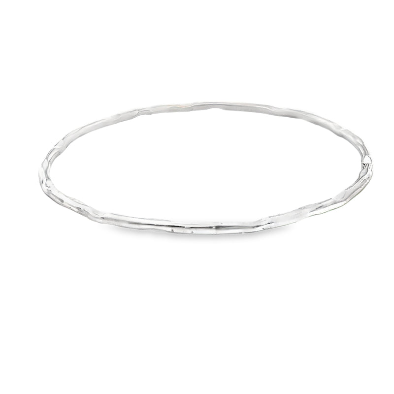 Sterling Silver Cutout Design Bangle Bracelet