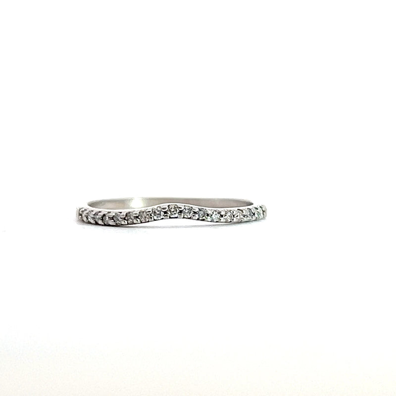 14K WG Curved Diamond Band