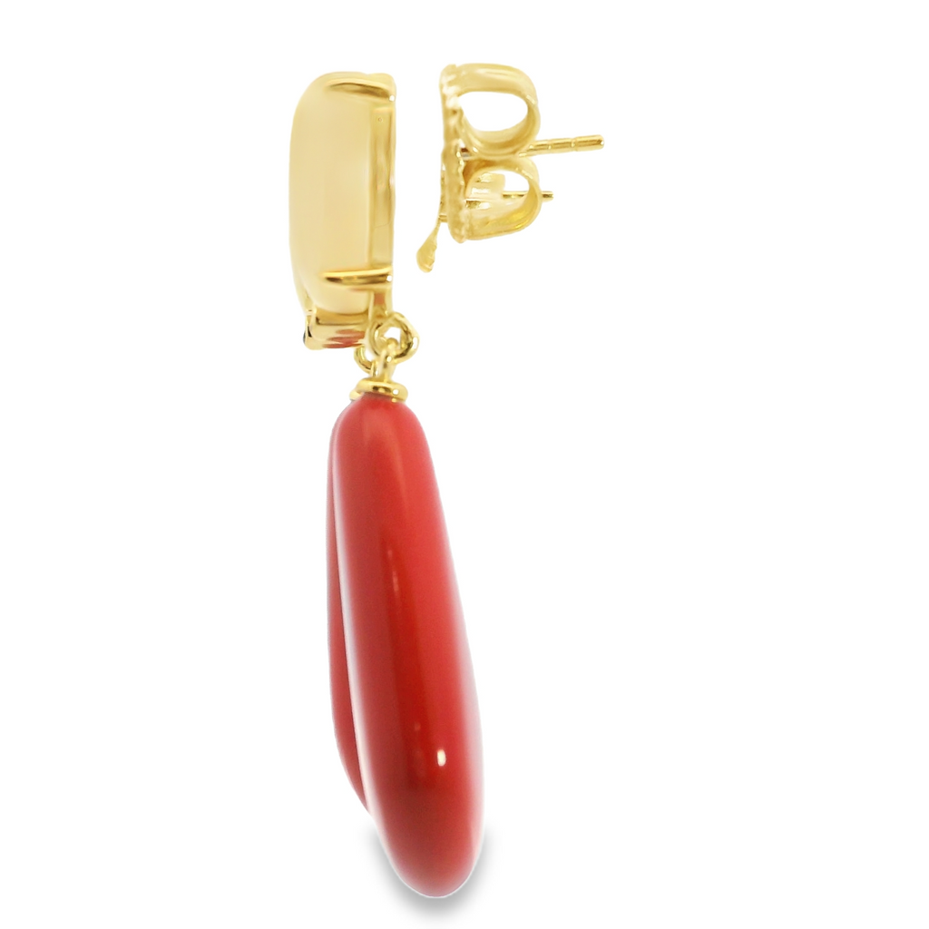 Gold Plated Coral Earrings