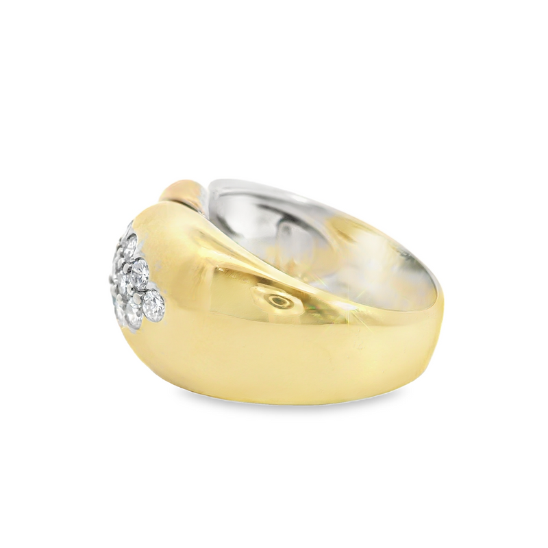 14K Tri Color Diamond Ring