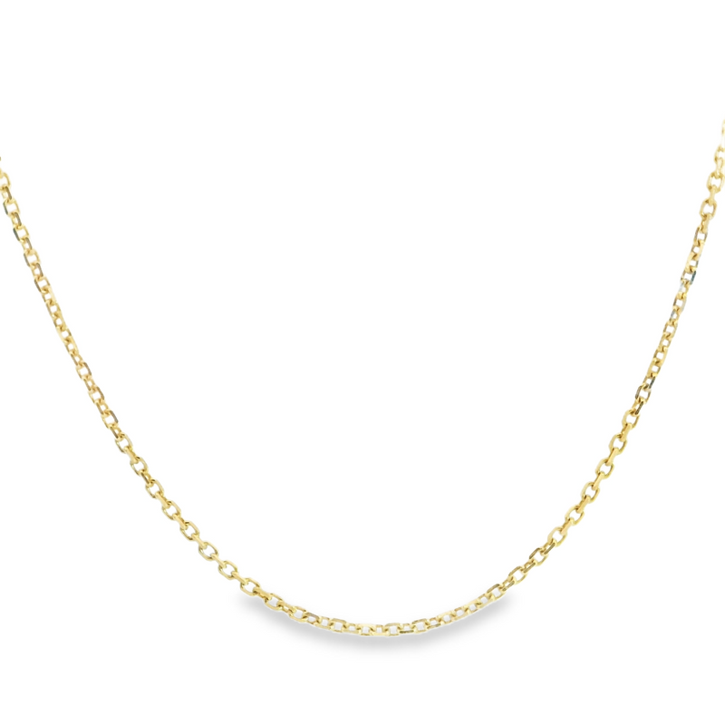 14K YG Diamond Cut Cable Chain 18