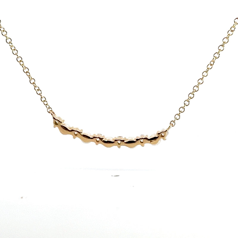 14K YG Pearl & Diamond Necklace