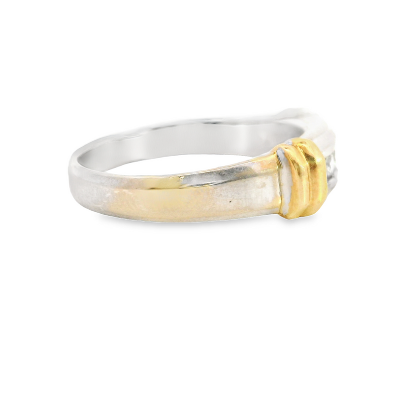 14K TT DIAMOND BAND