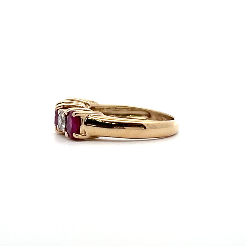 14K YG Ruby & Diamond Band