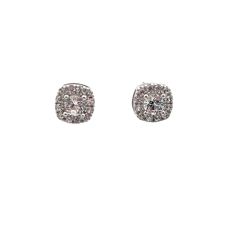 Sterling Silver Created White Sapphire Stud Earrings