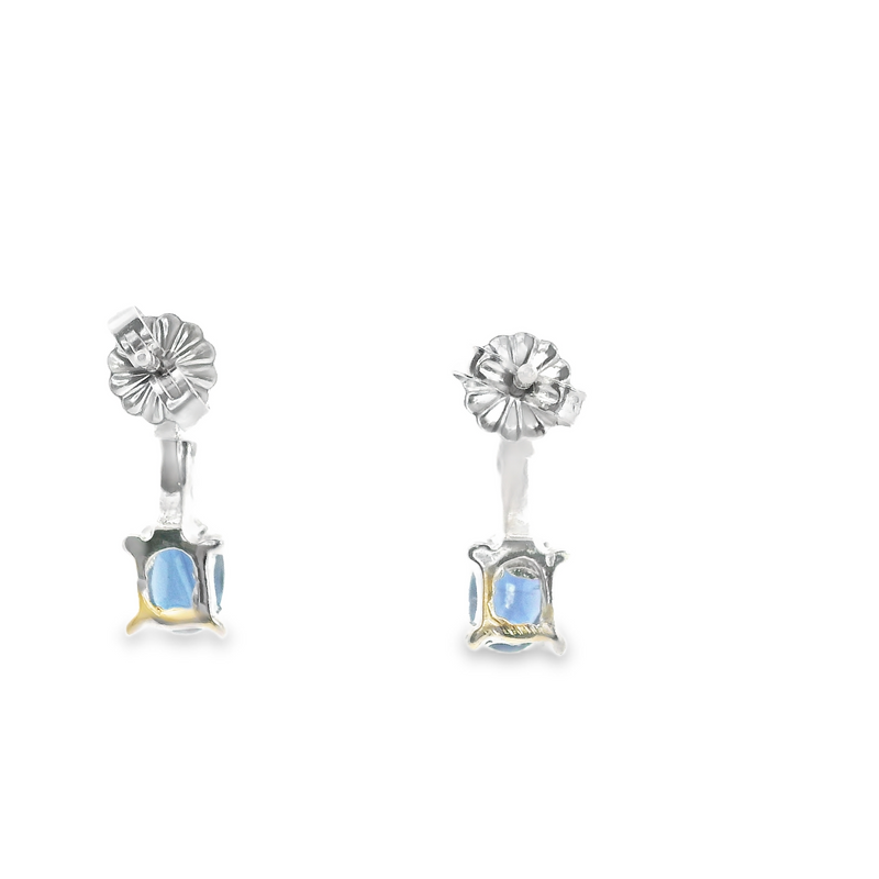 14K WG Sapphire & Diamond Earrings