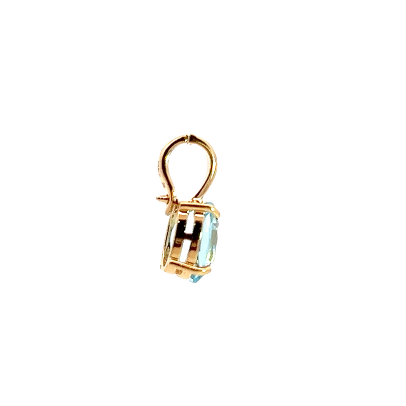 14K YG Blue Topaz Pendant