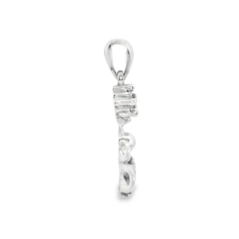 10K WG Black & White Diamond Bee Pendant