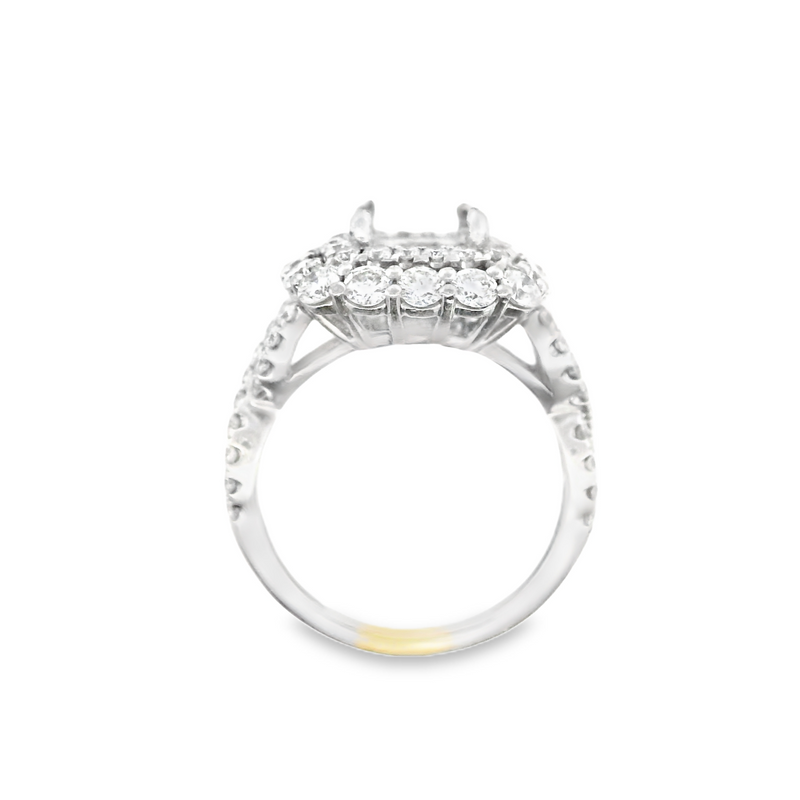 14K TT Diamond Semi Mount Ring