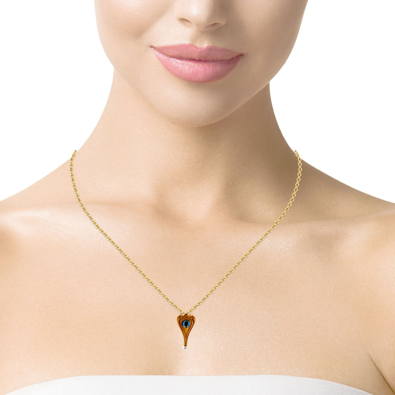 14K YG Sapphire & Pearl Pendant