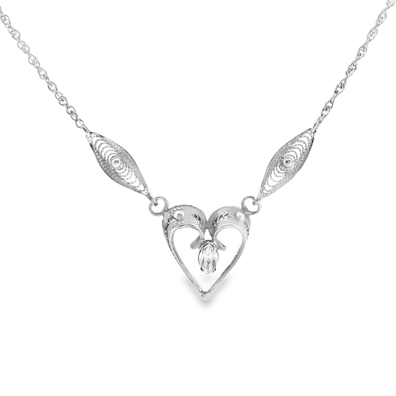 Sterling Silver Heart Necklace 15