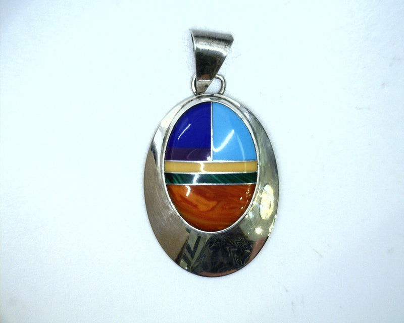 Sterling Silver Multi Gemstone Pendant