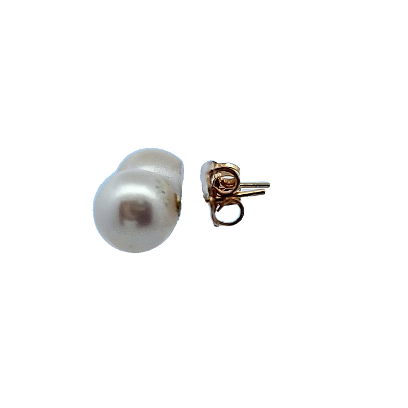 14K YG Pearl Stud Earrings