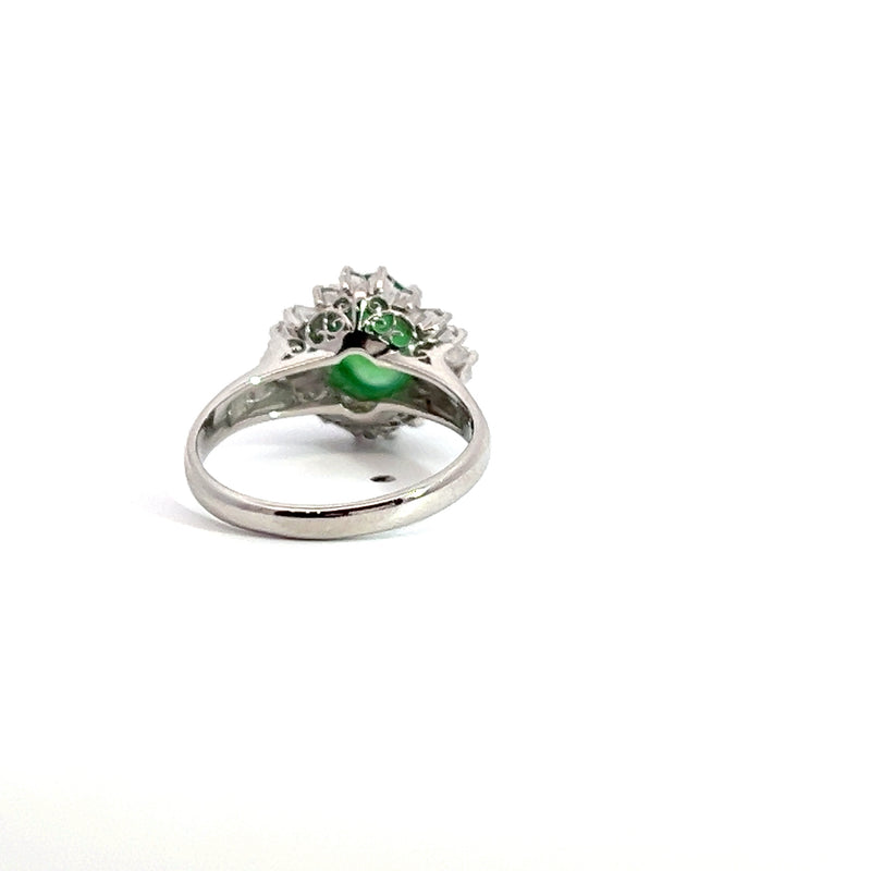 Platinum Jade & Diamond Ring