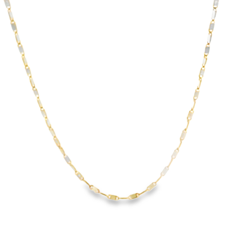 14K Two Tone 20" Fancy Link Chain
