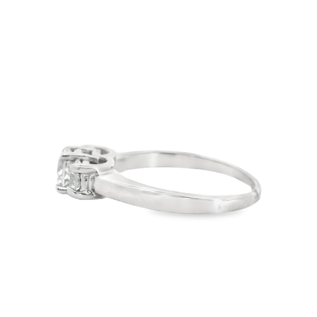 14K WG 3 Stone Diamond Ring