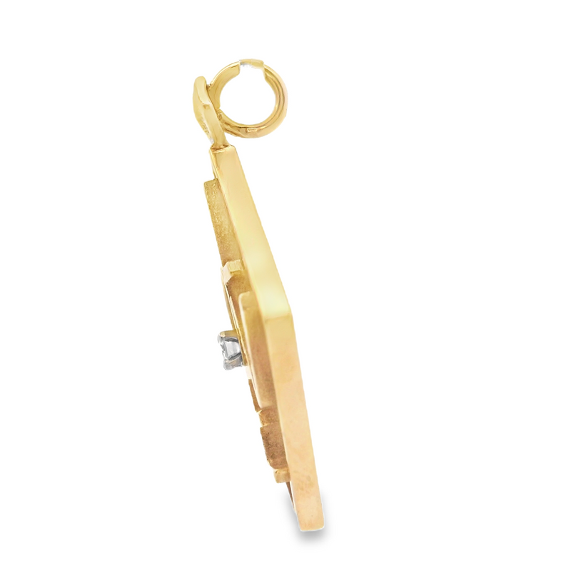 14K YG "LOVE" Diamond Pendant