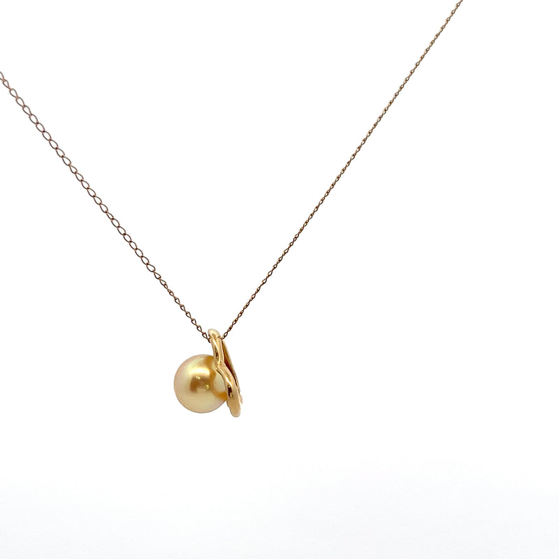 14K YG Heart Pearl Pendant