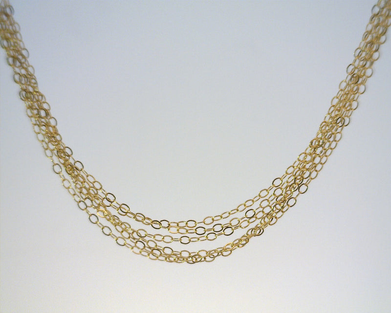 14K YG 6 Strand Muilti Link Chain