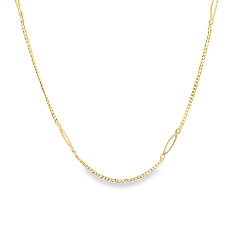 14K YG Fancy Link Chain 16"