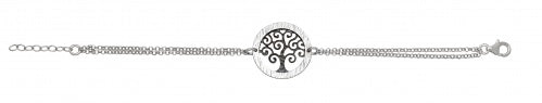 SS Black Rhodium Tree of Life Bracelet