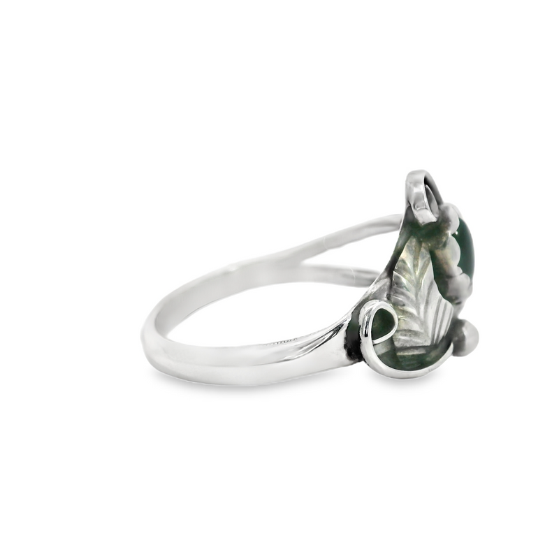 Sterling Silver Onyx Ring Size 9.25