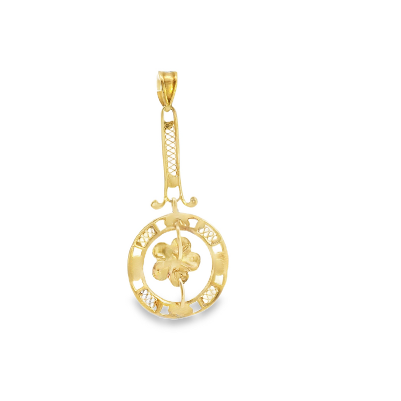 10K YG Vintage Purple Stone Pendant
