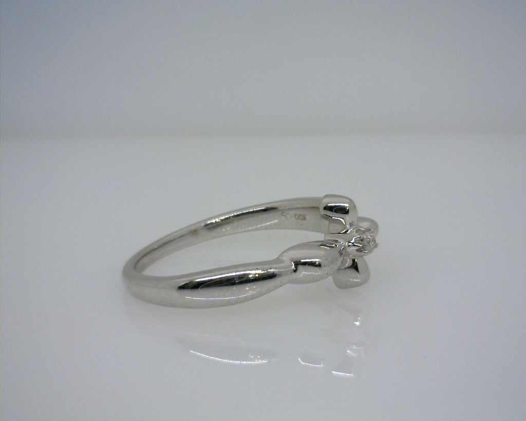 Sterling Silver Cross Diamond Ring
