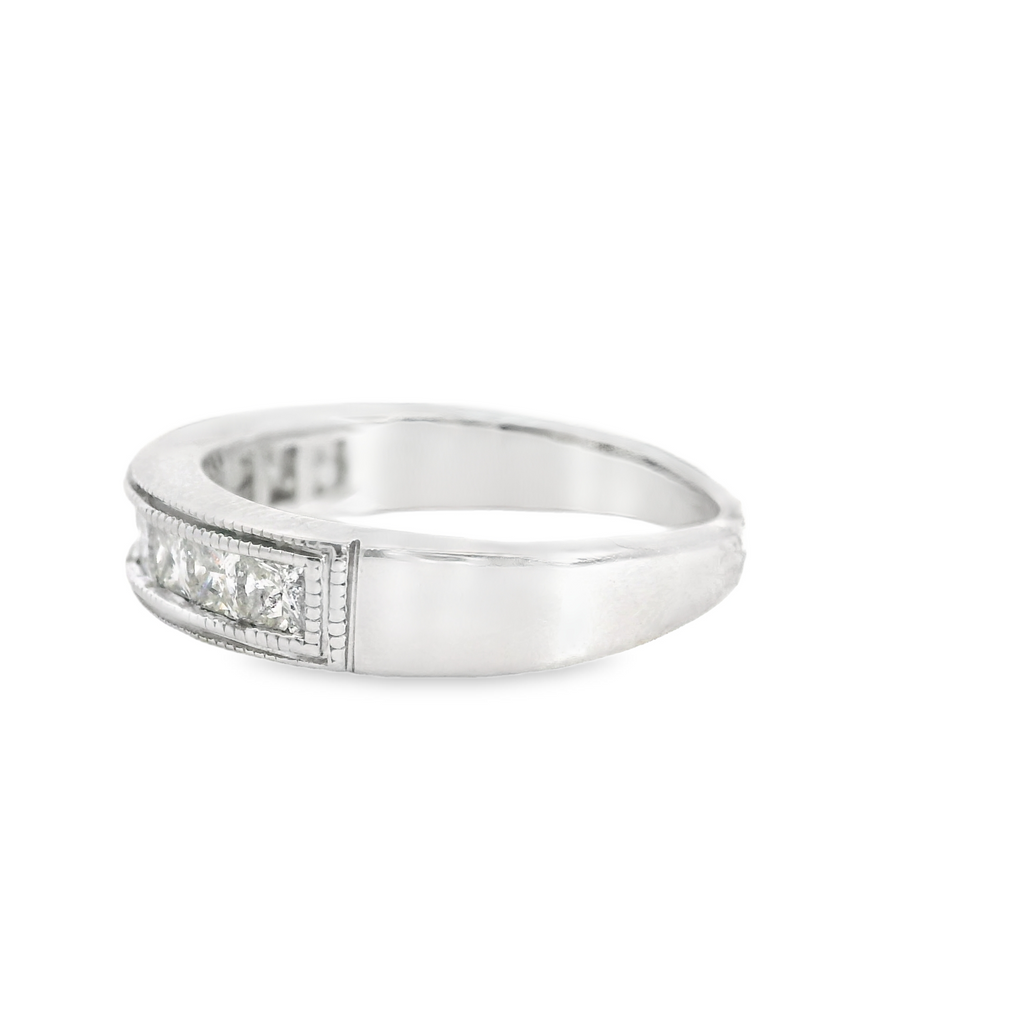 14K WG Channel Set Princess Cut Diamond Band