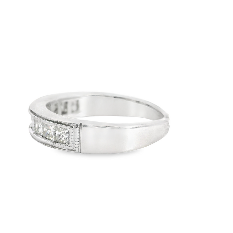 14K WG Channel Set Princess Cut Diamond Band