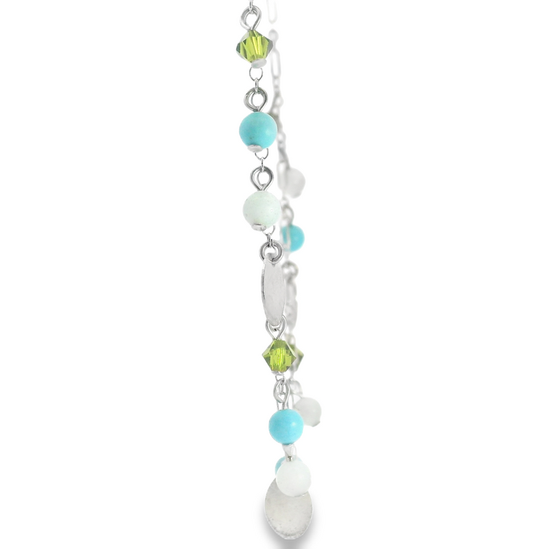 Sterling Silver Gemstone Necklace 16-18" Adjustable