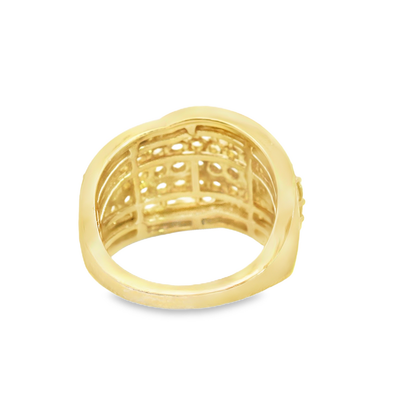 Yellow Gold Plated Sterling Silver CZ Ring