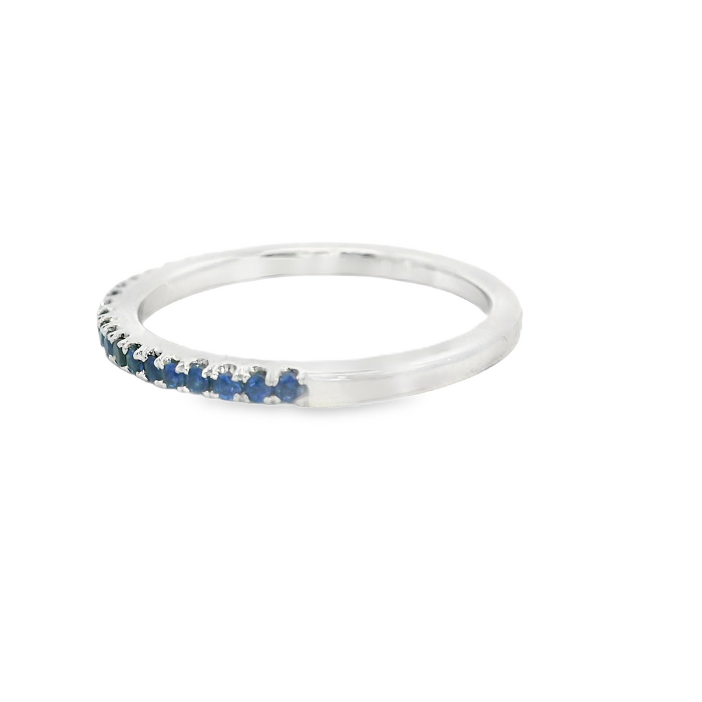 14K WG Sapphire Stackable Band