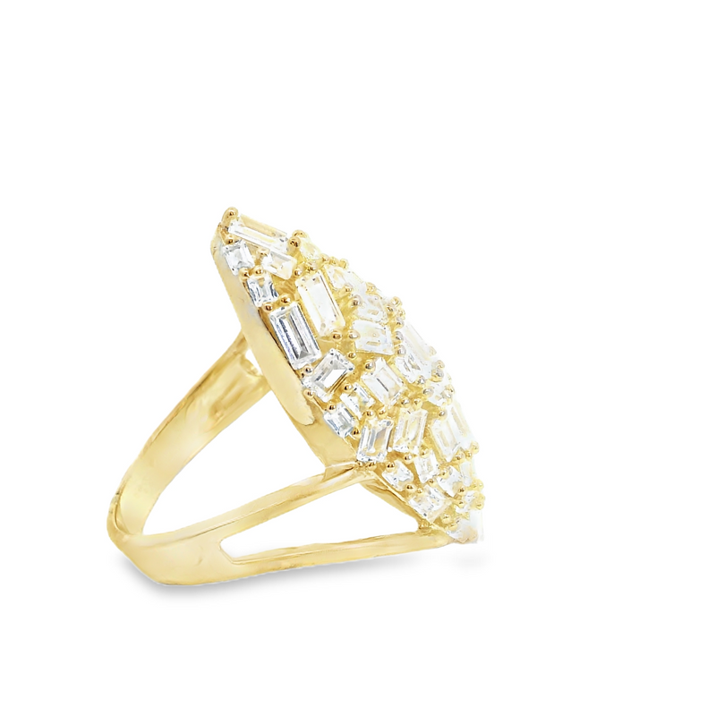 Gold Plated CZ Wide Ring