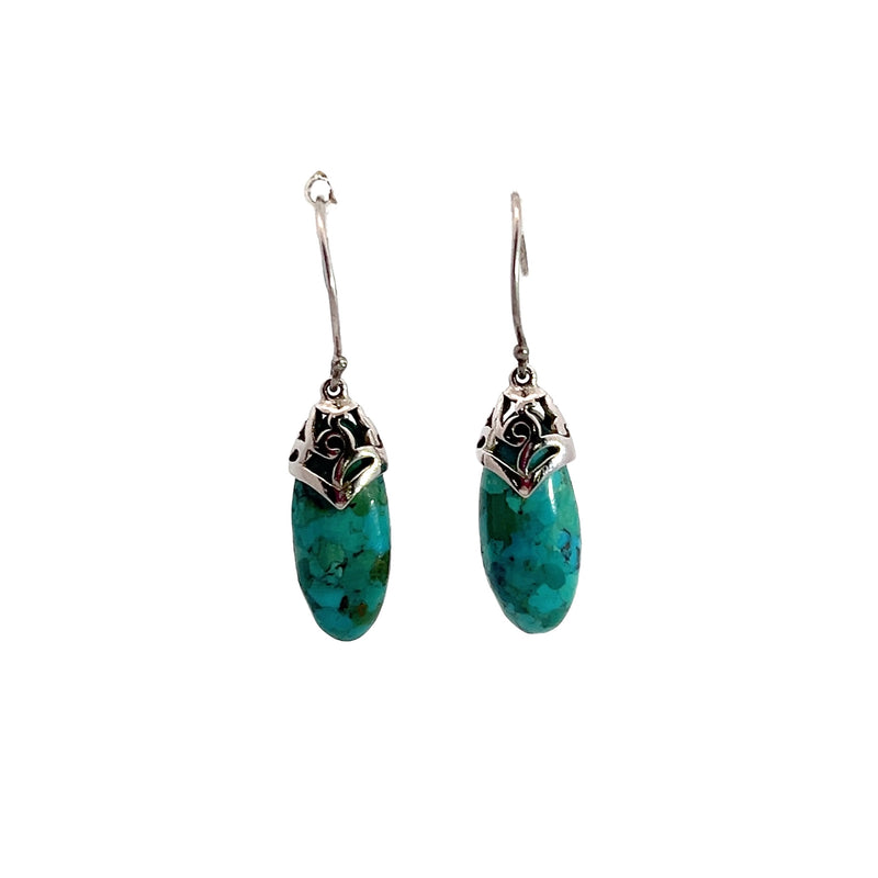 Sterling Silver Turquoise Dangle Earrings