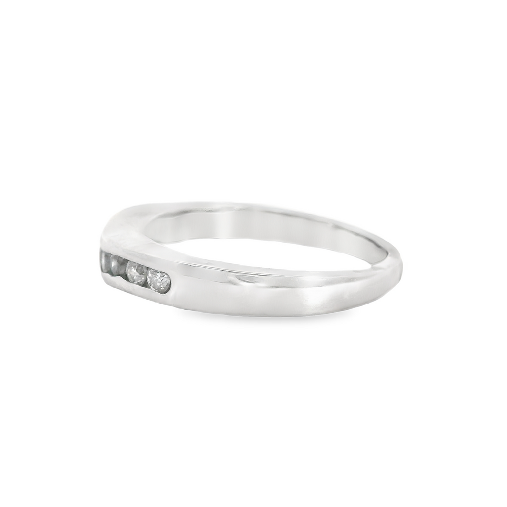14K WG Curved Channel Set Diamond Band