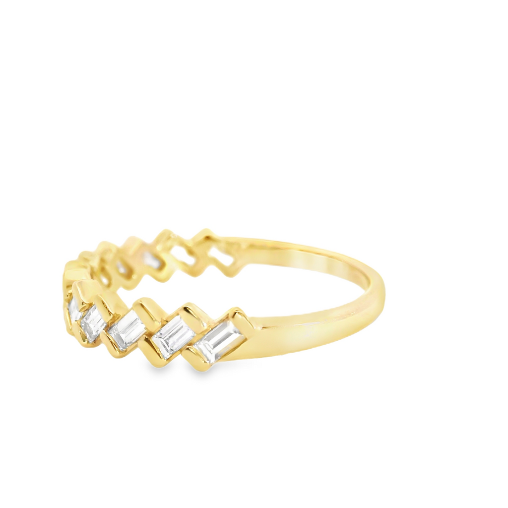 14K YG Baguette Diamond Band