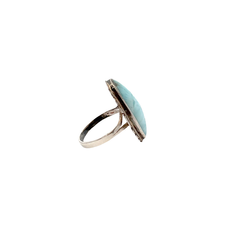Sterling Silver Larimar Ring Size