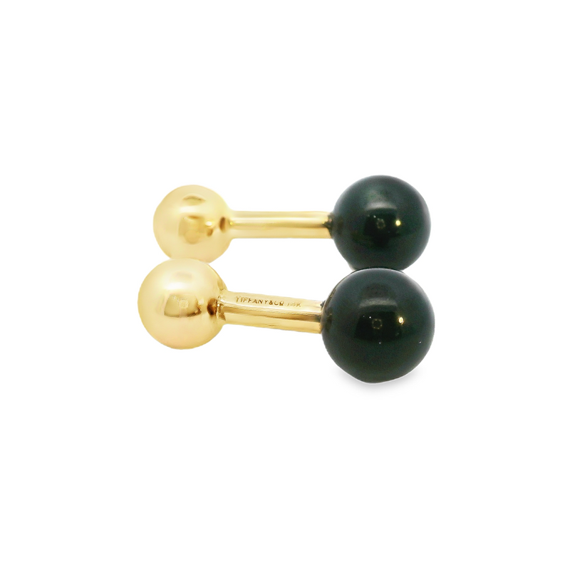 Tiffany & Co. 14K YG Black Onyx Cufflinks