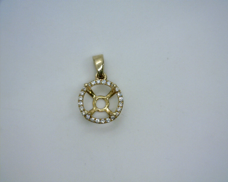 14K YELLOW GOLD HALO PENDANT