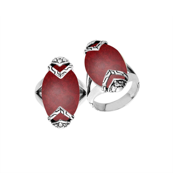 Sterling Silver Coral Ring