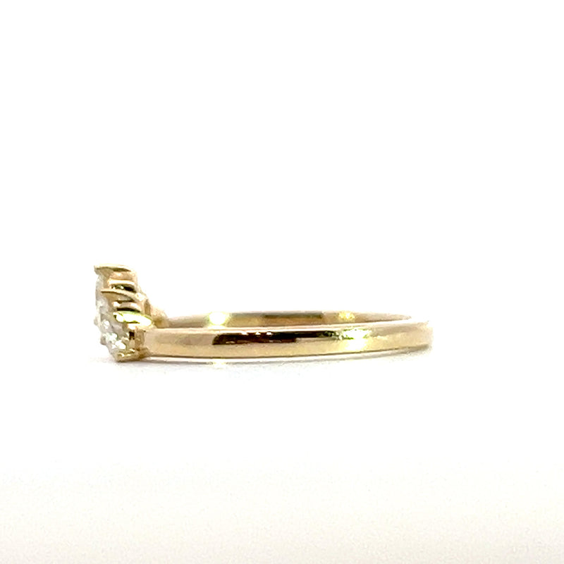 14K YG Curved Diamond Band 0.4