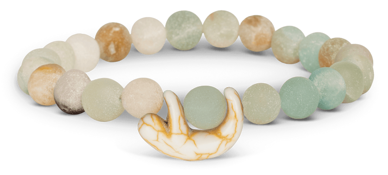 Sloth Tracking Bracelet in Sea foam Green Agate Beads