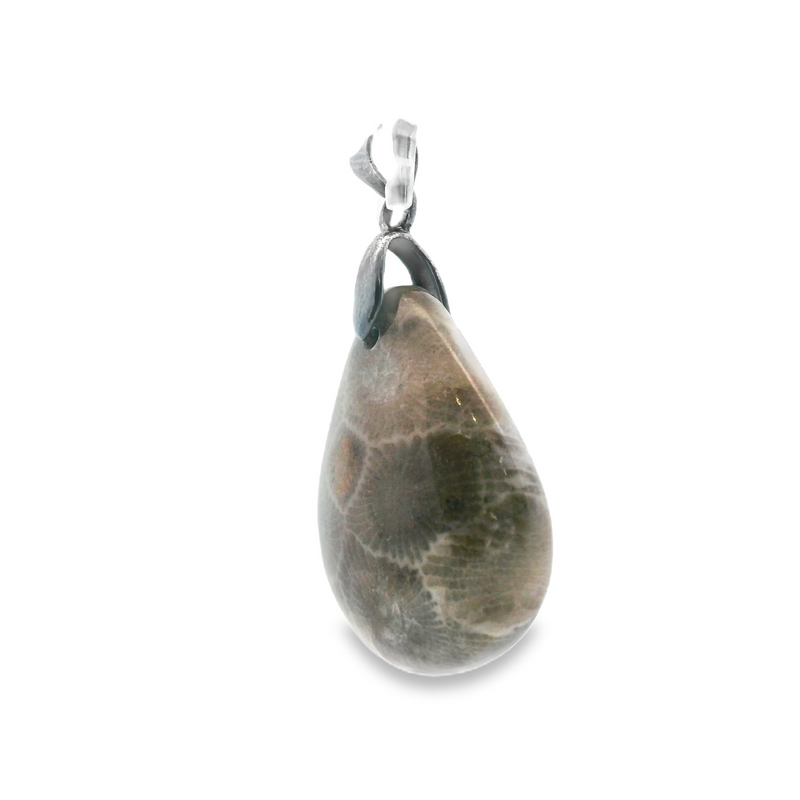 Sterling Silver Petosky Stone Pendant