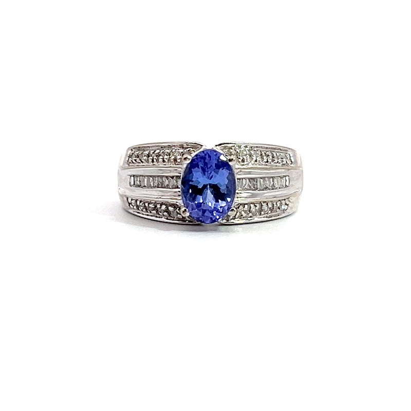 14K WG Tanzanite & Diamond Ring